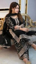 Premium Soft Jorjet With sequence embroidery Three Piece - Image 4
